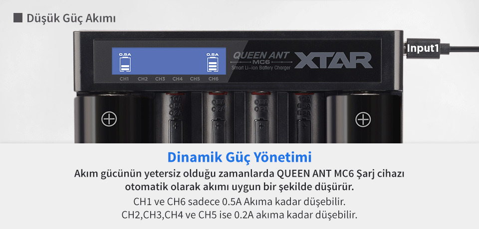 Xtar Queen Ant MC6 Gücüne Göre Akım Gücünü Ayarlar