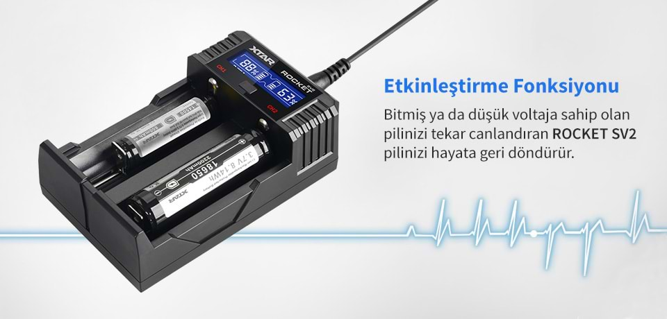 Xtar Rocket SV2 Li-ion Ni-Mh/Ni-Cd Hızlı Şarj Cihazı