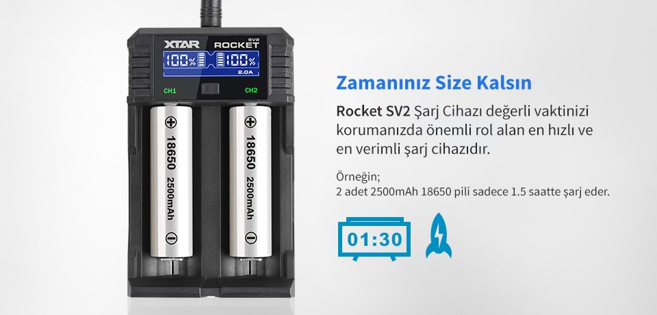 Xtar Rocket SV2 En Verimli Pil Şarj Aleti