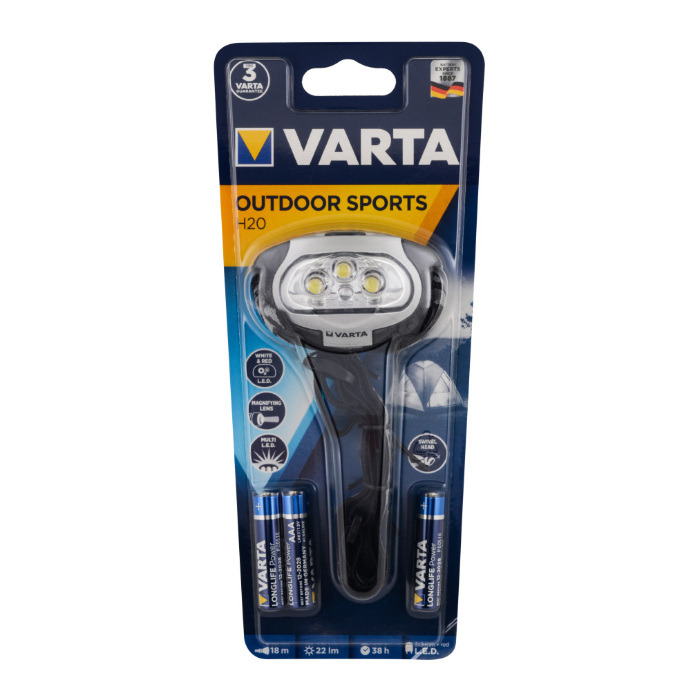Varta 17631 H20 Outdoor Sports 3AAA Kafa Feneri (İ)