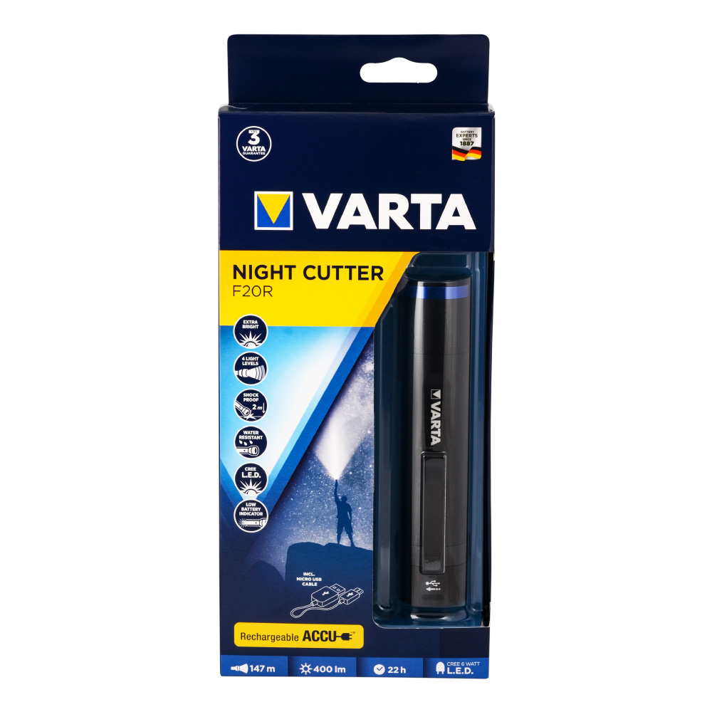 Varta 18900 Night Cutter F20R 6W Led Şarjlı Fener 