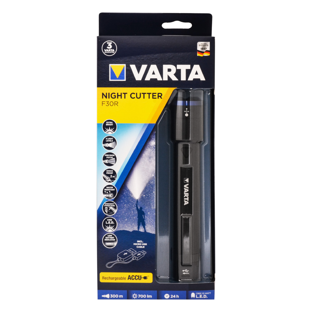 Varta 18901 Night Cutter F30R 10W Led Şarjlı Fener
