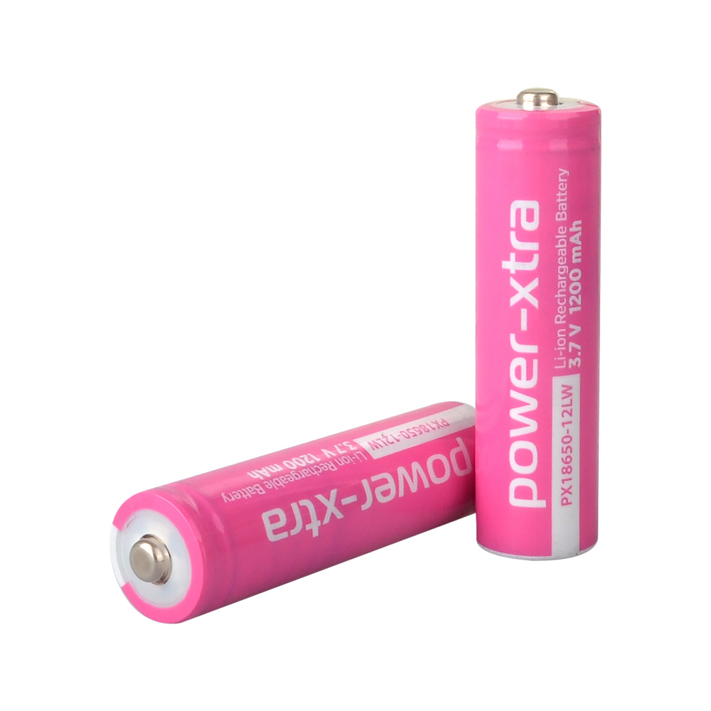 Power-Xtra PX18650-12LW - 3.7V 1200 Mah Li-ion Şarjlı Pil - Başlı - 0.5C