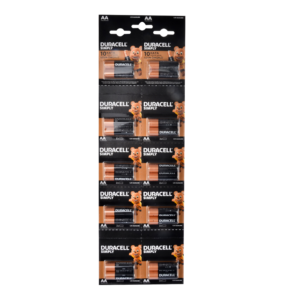 Duracell Simply Kalem Pil Alkaline AA 20li Kartela