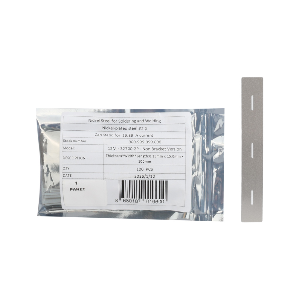 12M - 0.15mm x 15.0mm x 100mm - 32700-2P - Non Bracket Version - Nikel Metal - 10 cm Kesilmiş - 100lü Paket - 10 Metre