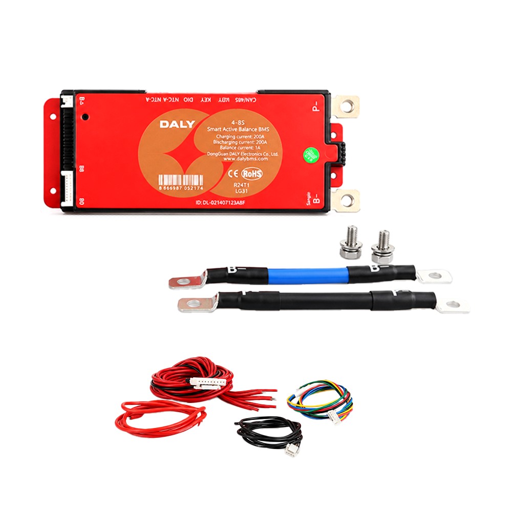 Daly - 4S-8S - 100A - Li-ion - LiFePO4 Smart Active Balance BMS - Blue - LTO -  BT - CAN - RS485