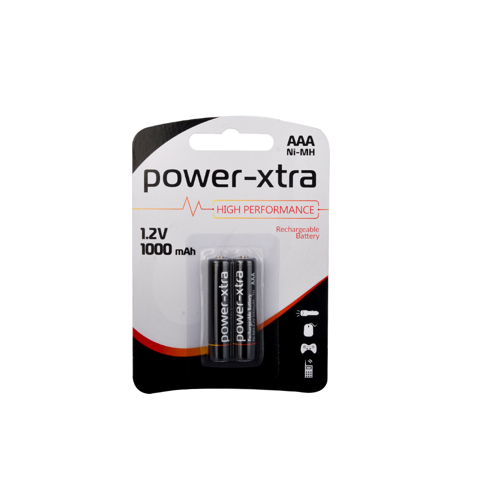 Power-Xtra 1.2V 1000 mAh AAA Size - Ni-Mh - Şarlı Pil - 2li Blister