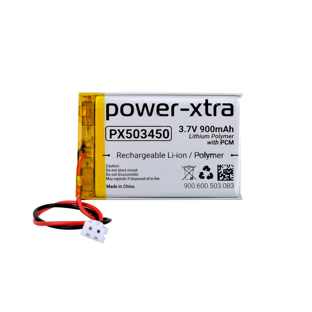 Power-Xtra PX503450 - 3.7V 900 mAh Li-Polymer Pil - Devreli-Soketli 