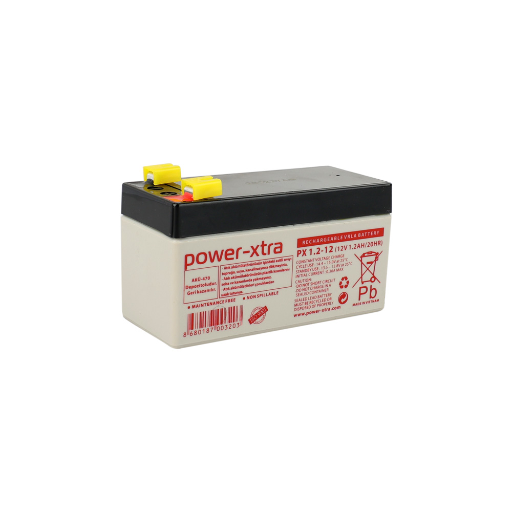 Power-Xtra PX1.2-12 - 12V 1.2 Ah Bakımsız Kuru Akü -F1