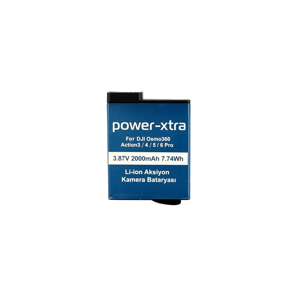 Power-Xtra - Osmo360 - Action 3/4/5/6 Pro - 3.87V 2000 mAh Li-ion Aksiyon Kamera Bataryası