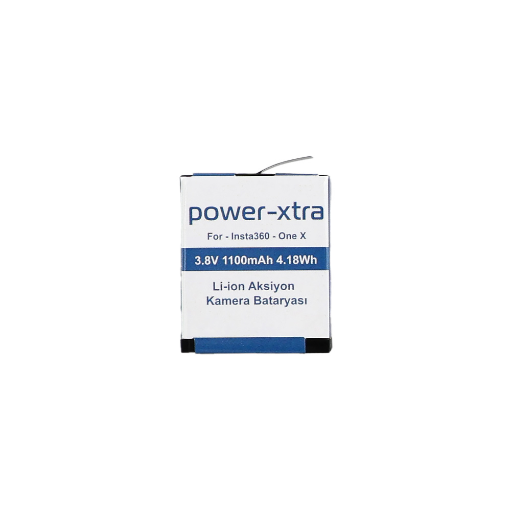 Power-Xtra - Insta360 - One X 3.8V 1100 mAh Li-ion Aksiyon Kamera Bataryası