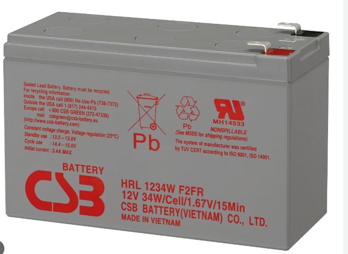 CSB HRL1234WFR F2 - 12V 9 Ah Bakımsız Kuru Akü