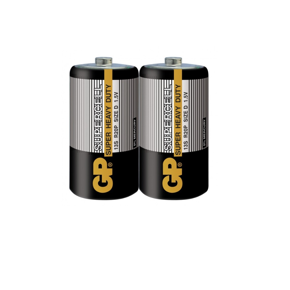 GP Supercell - R20S - D Size - Büyük Boy Manganez Pil - 2li Shrink