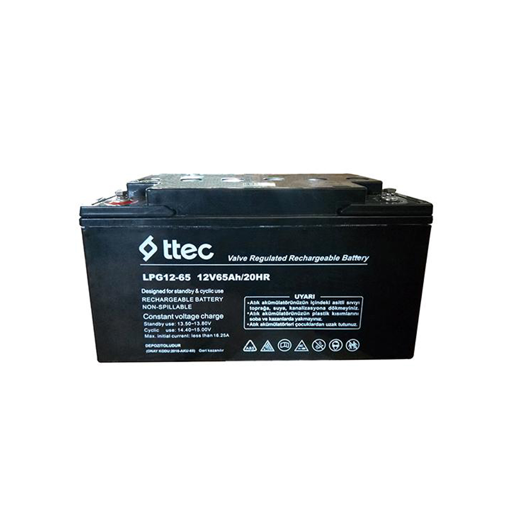 Ttec LPG12-65 12V 65 Ah Bakımsız Jel Akü 