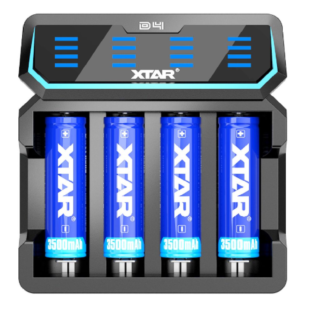 Xtar D4 - Taşınabilir Hızlı  Li-ion Pil Şarj Cihazı / 4lü